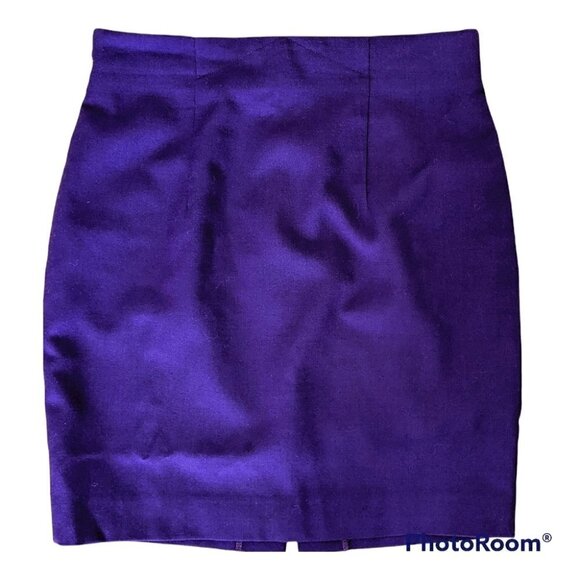 LES Ravisseurs Wool purple pensil skirt size 12 @K - Picture 1 of 11